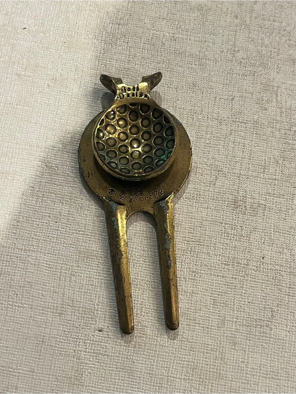 Classic Brass style YMCA Golf Divot Repair/ marker Tool. GUC!